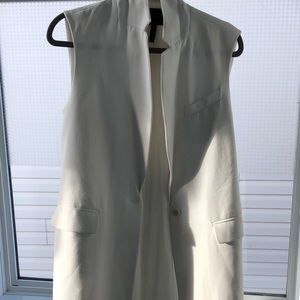 BCBG white long vest